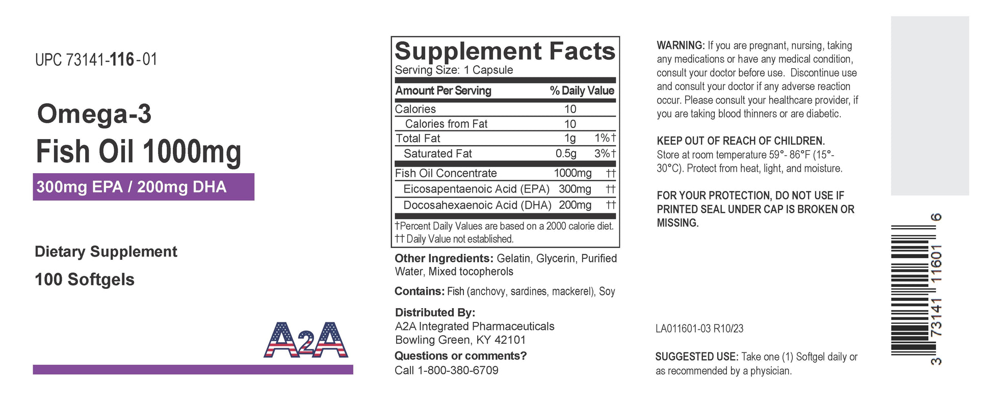 Omega 3 Fish Oil 1000mg (100 caps)